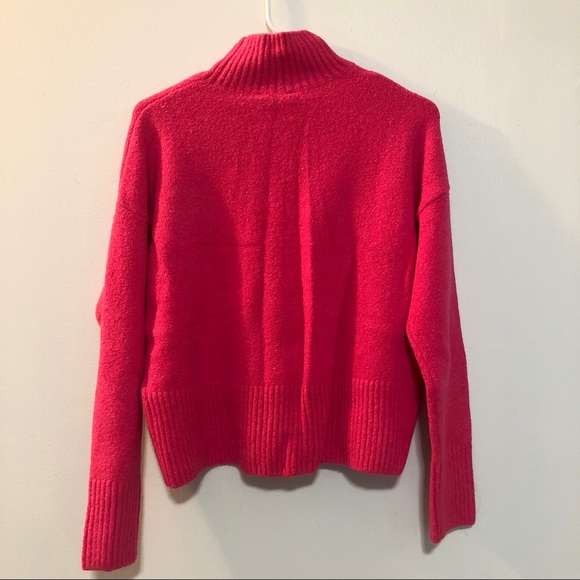 & Other Stories Hot Pink Turtleneck Sweater - Picture 4 of 6